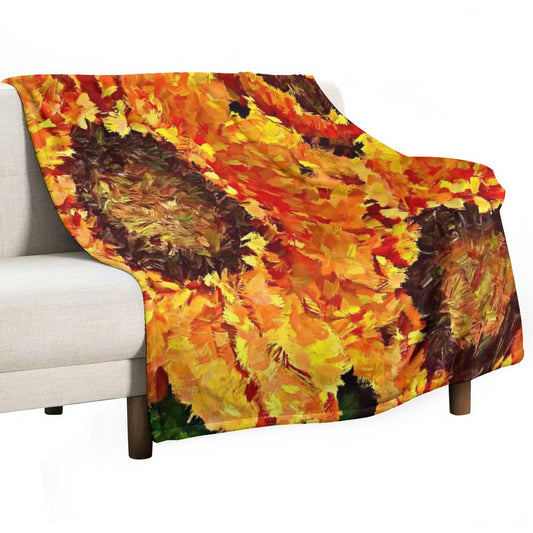 Sunflowers Abstracted Throw Blanket