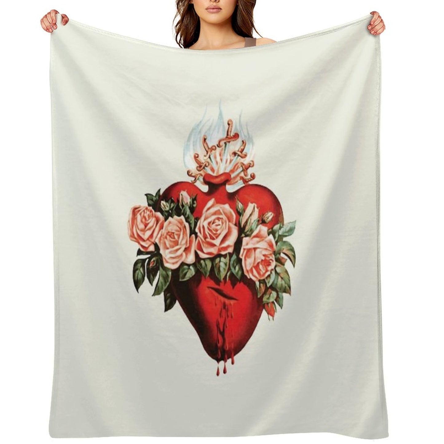 Immaculate Heart of Mary Vintage Throw Blanket