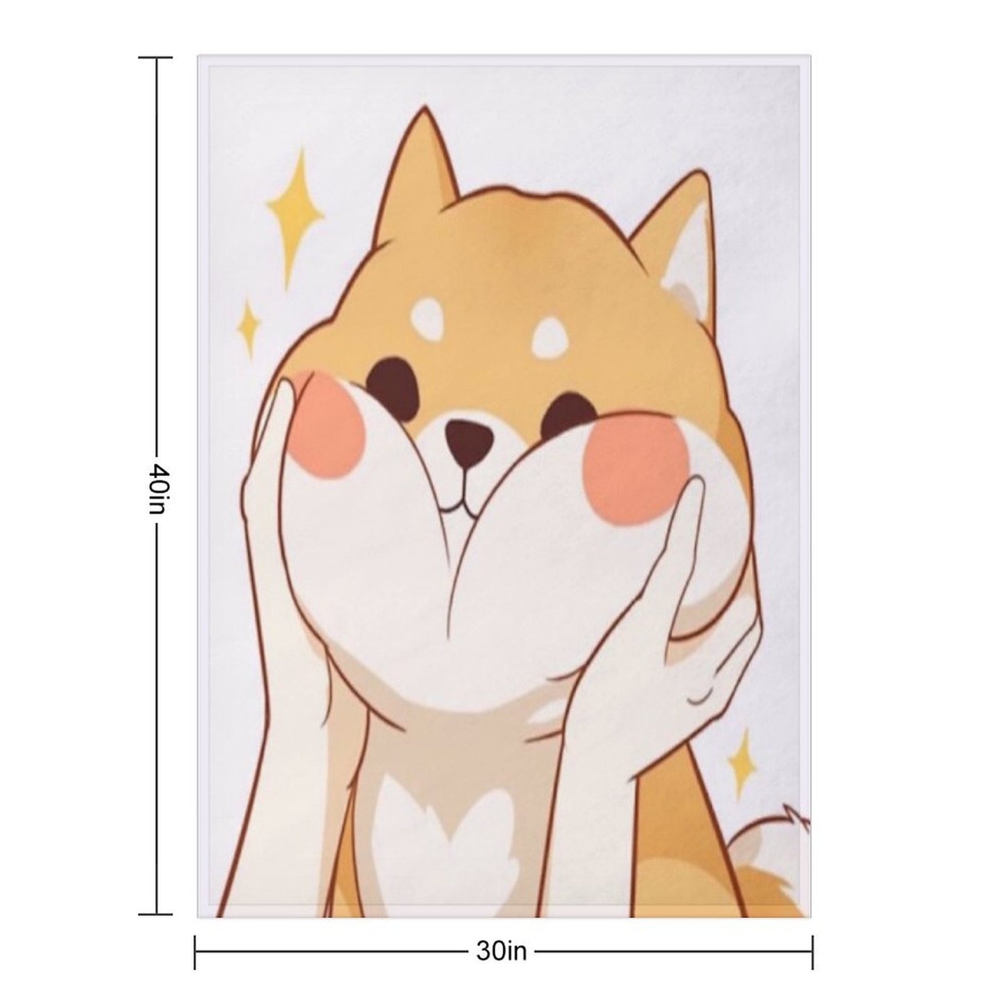 Kawaii Shiba Inu Throw Blanket
