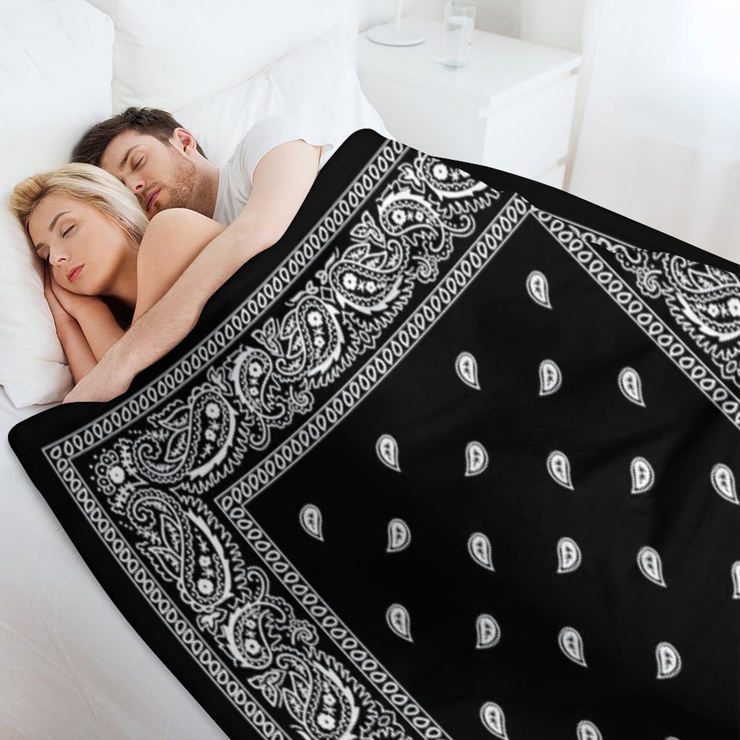 Bandana Black Throw Blanket