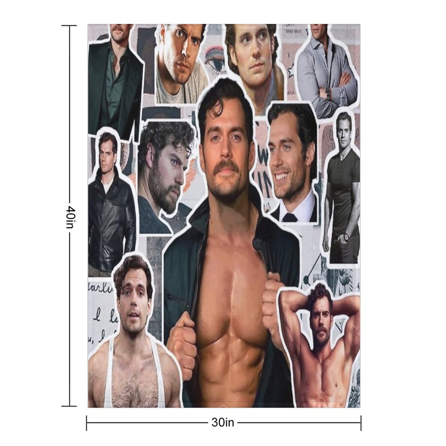 Henry Cavill Photo Collage Throw Blanket