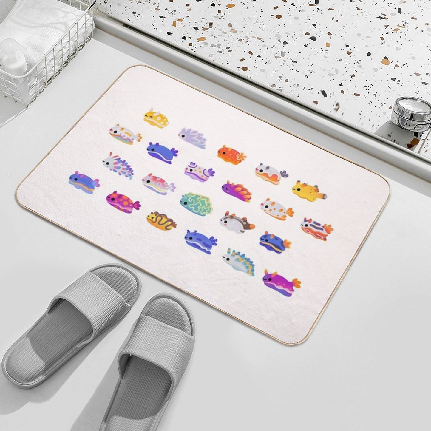 Sea Slug Day - Bright Bath Mat
