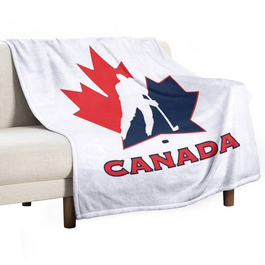 Hockey, Canada Throw Blanket