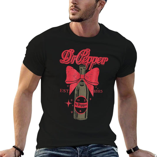 Dr. Pepper Christmas Red Bow Soda Vintage Tagless Design T-Shirt