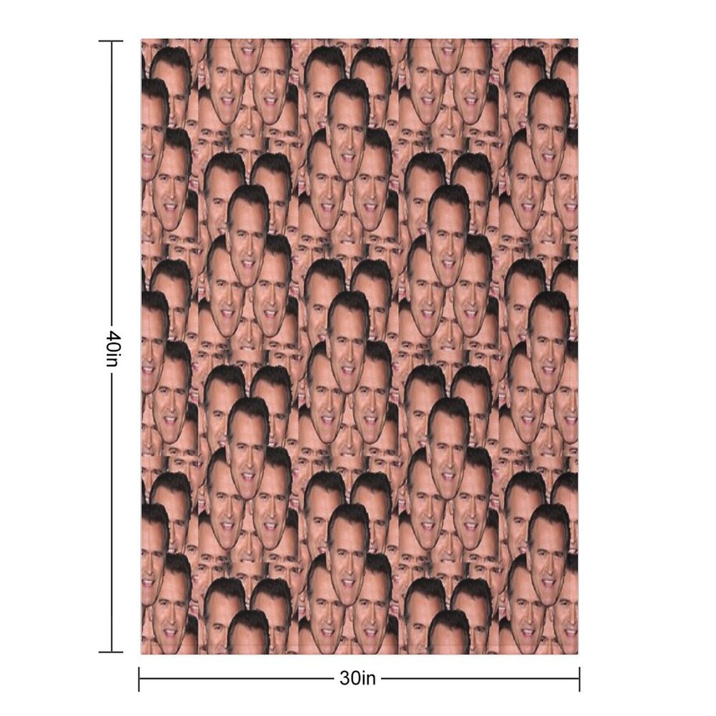 Bruce Campbell Evil Dead Head Shot Throw Blanket