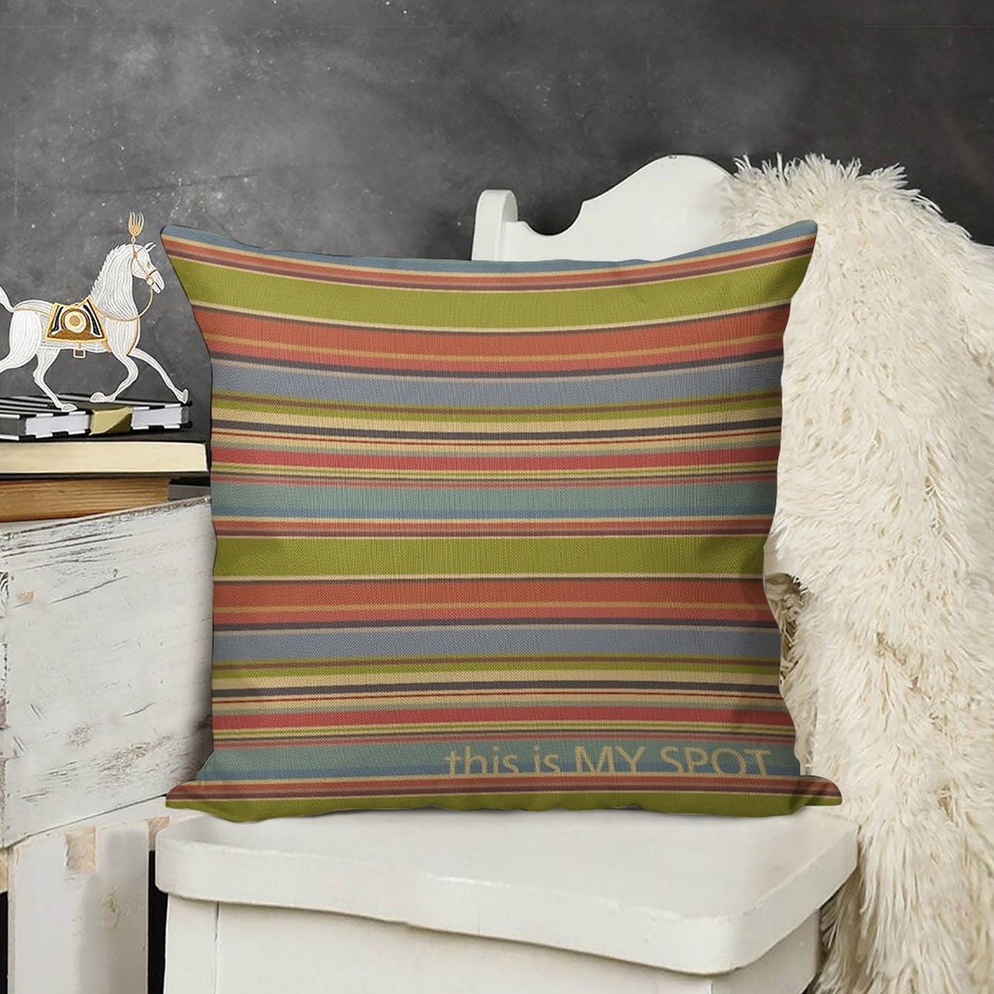 This Is My Spot Linen Throw Pillow Cover