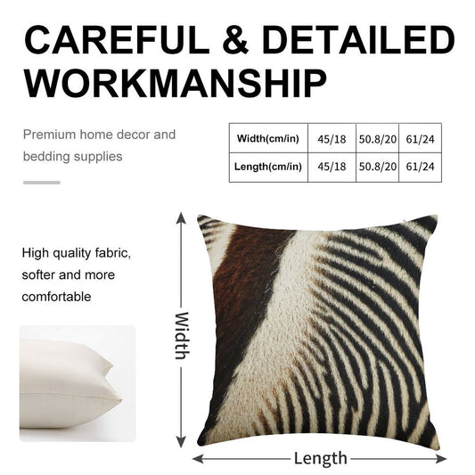 Zebra Caboose Linen Throw Pillow Cover