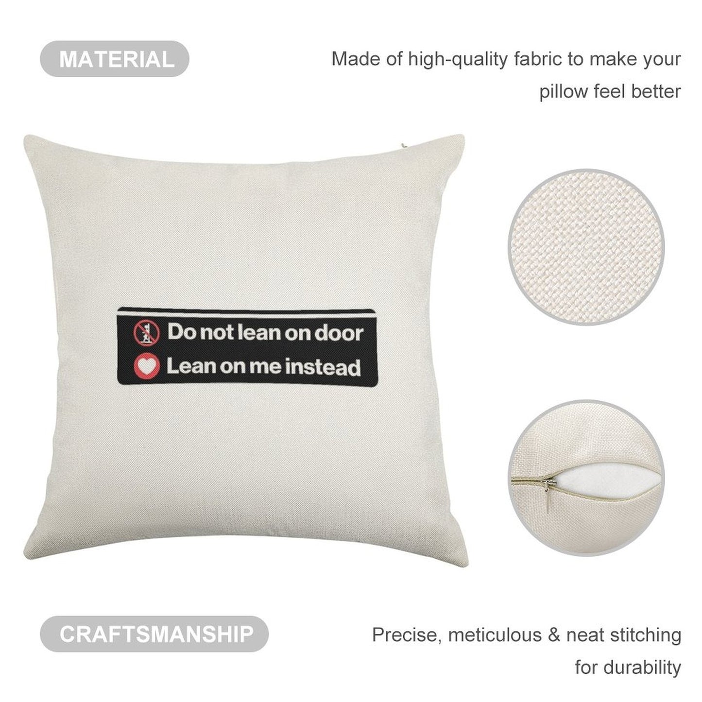 Lean on Me Linen Throw Pillow Cover
