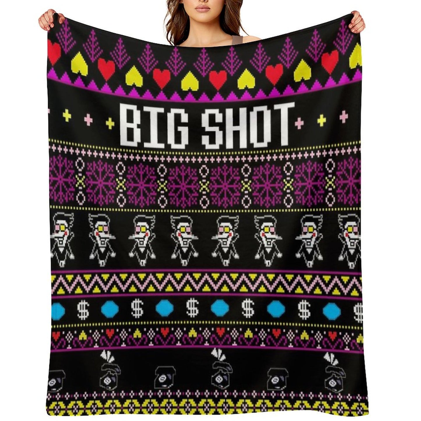 Spamton's BIG SHOT Kromer Krismas Throw Blanket