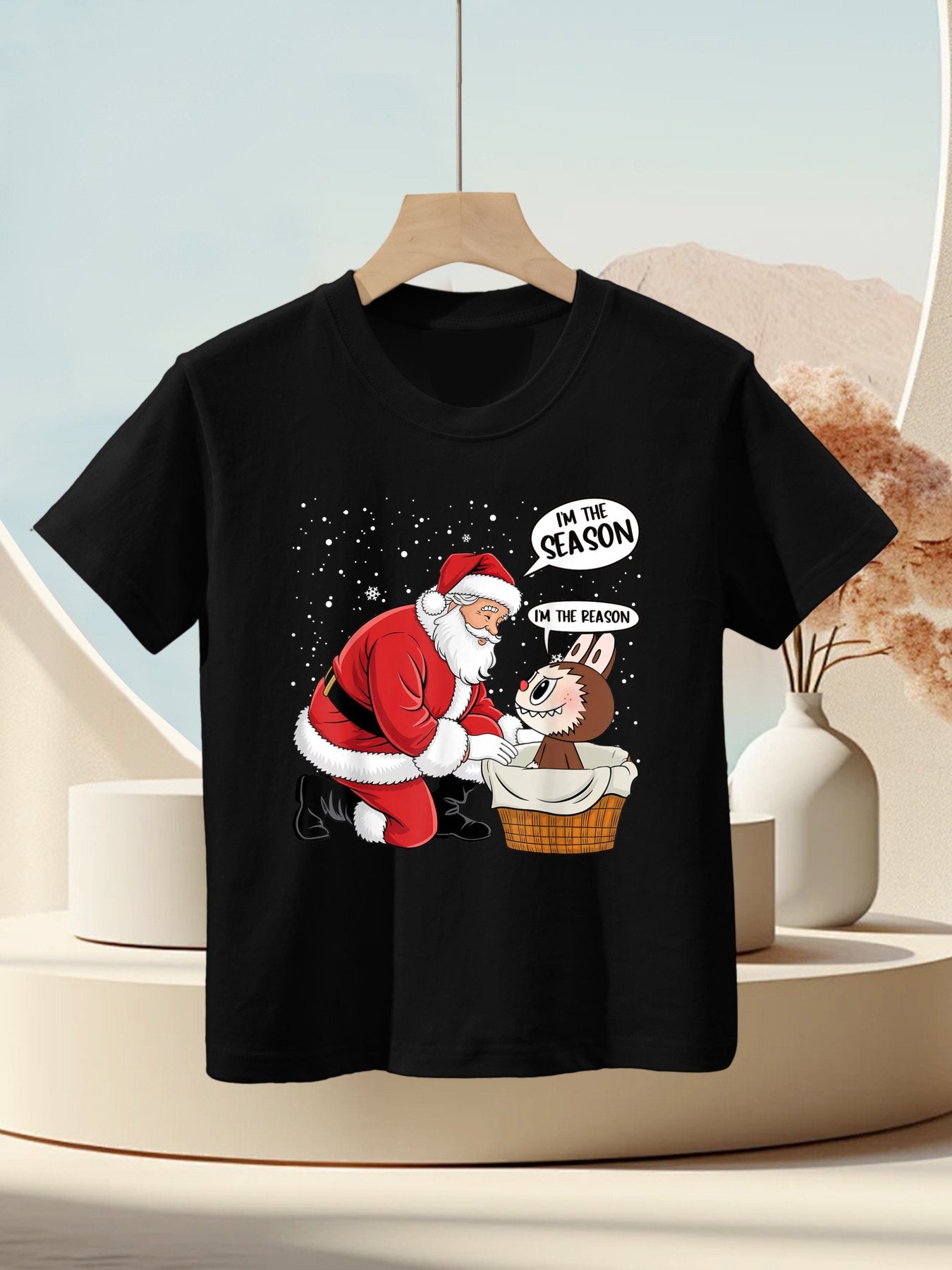 Labubu Is The Reason For The Season Santa & Labubu Xmas Kids T-Shirt