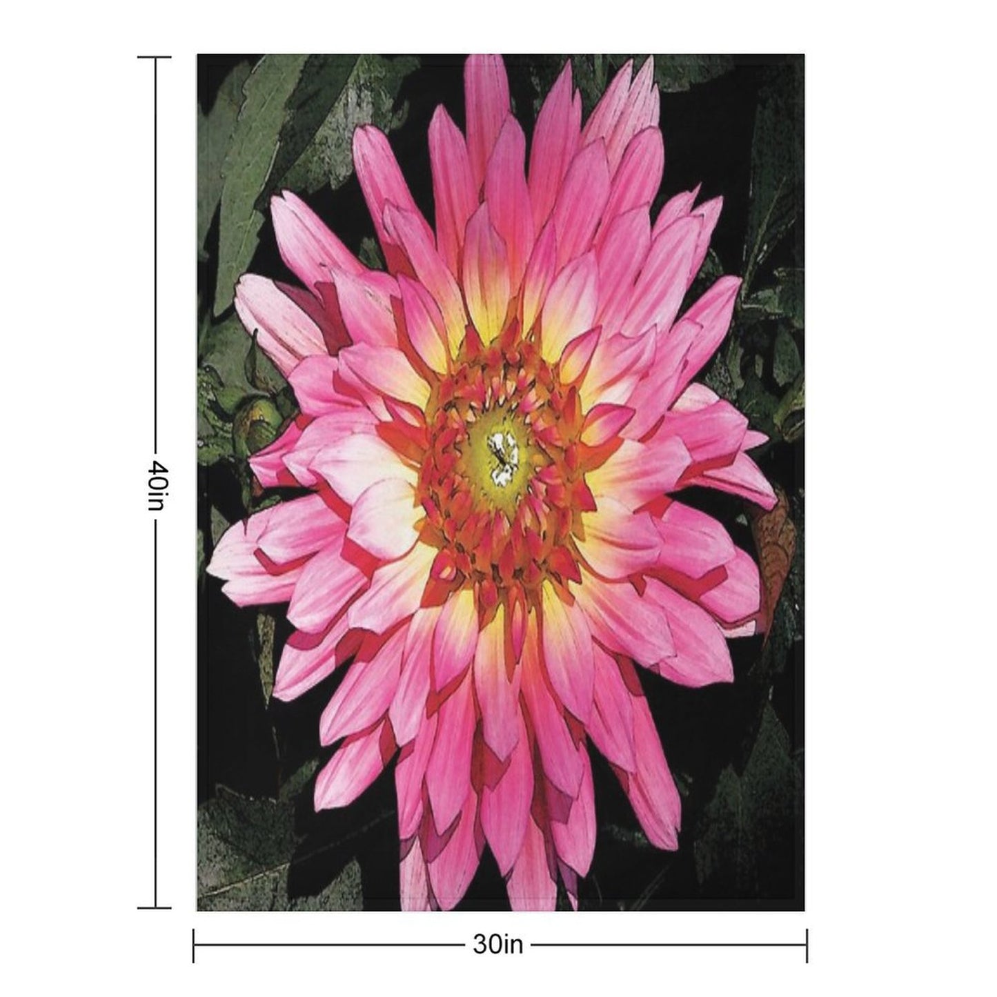 Pretty in Pink Blooming Flower Water Color Throw Blanket