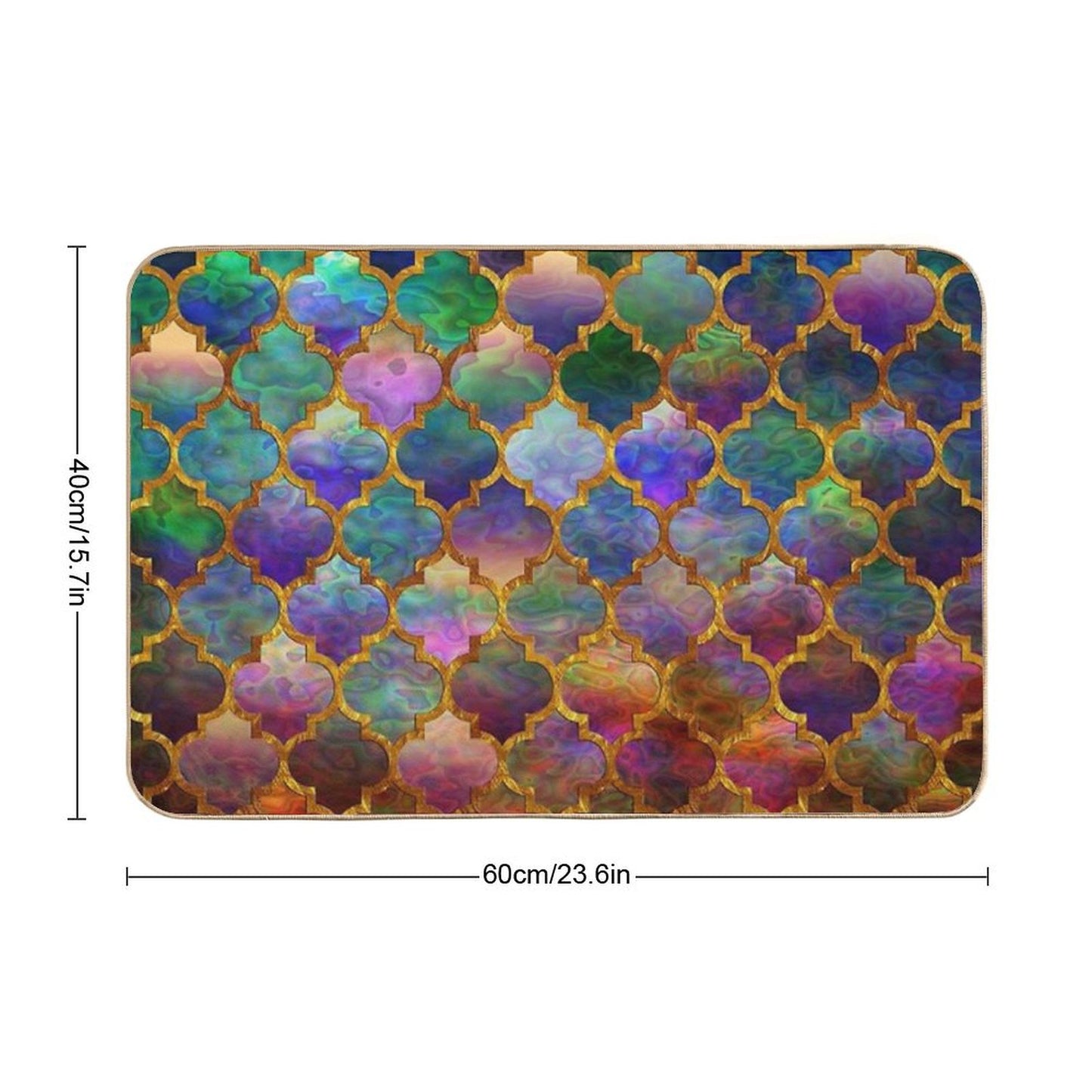 Arabic Moroccan Mosaic Pattern Bath Mat