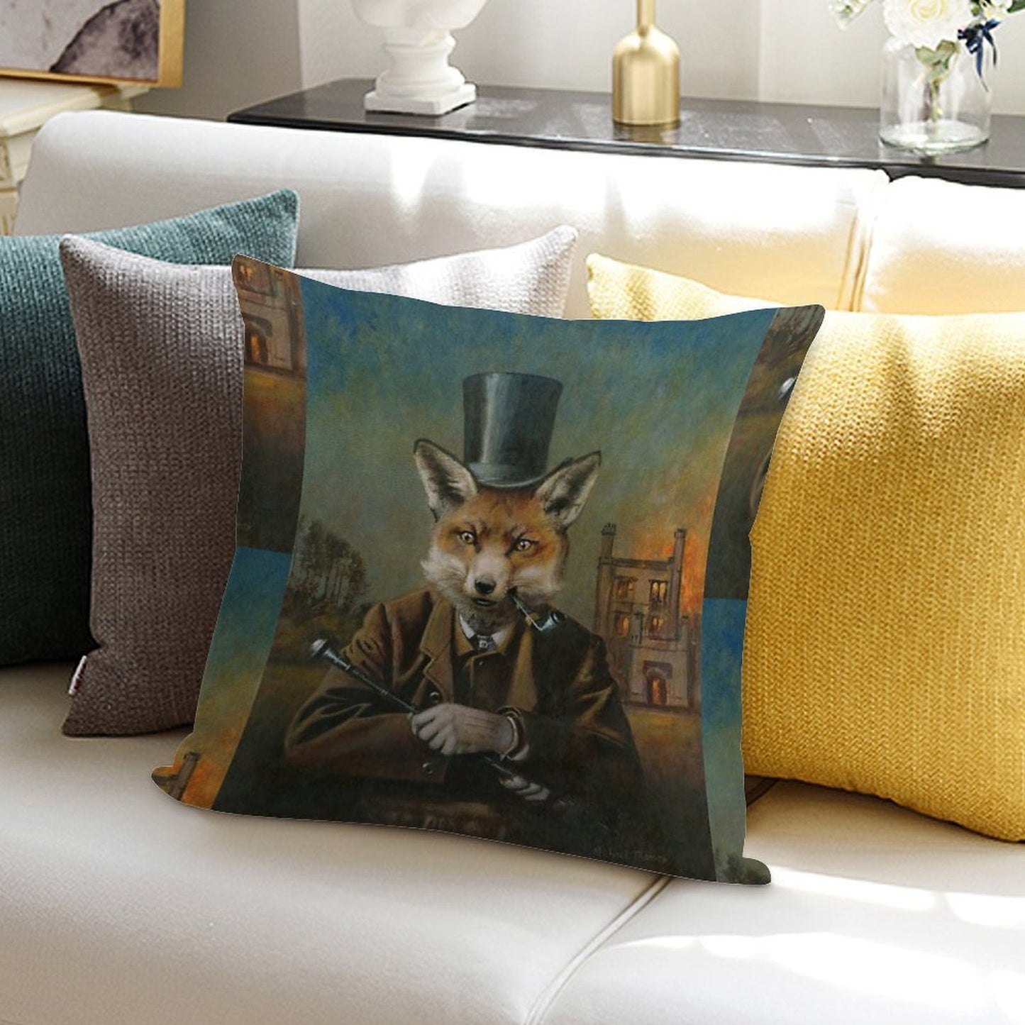 The Dapper Fox Soft Home Decor Throw Pillow