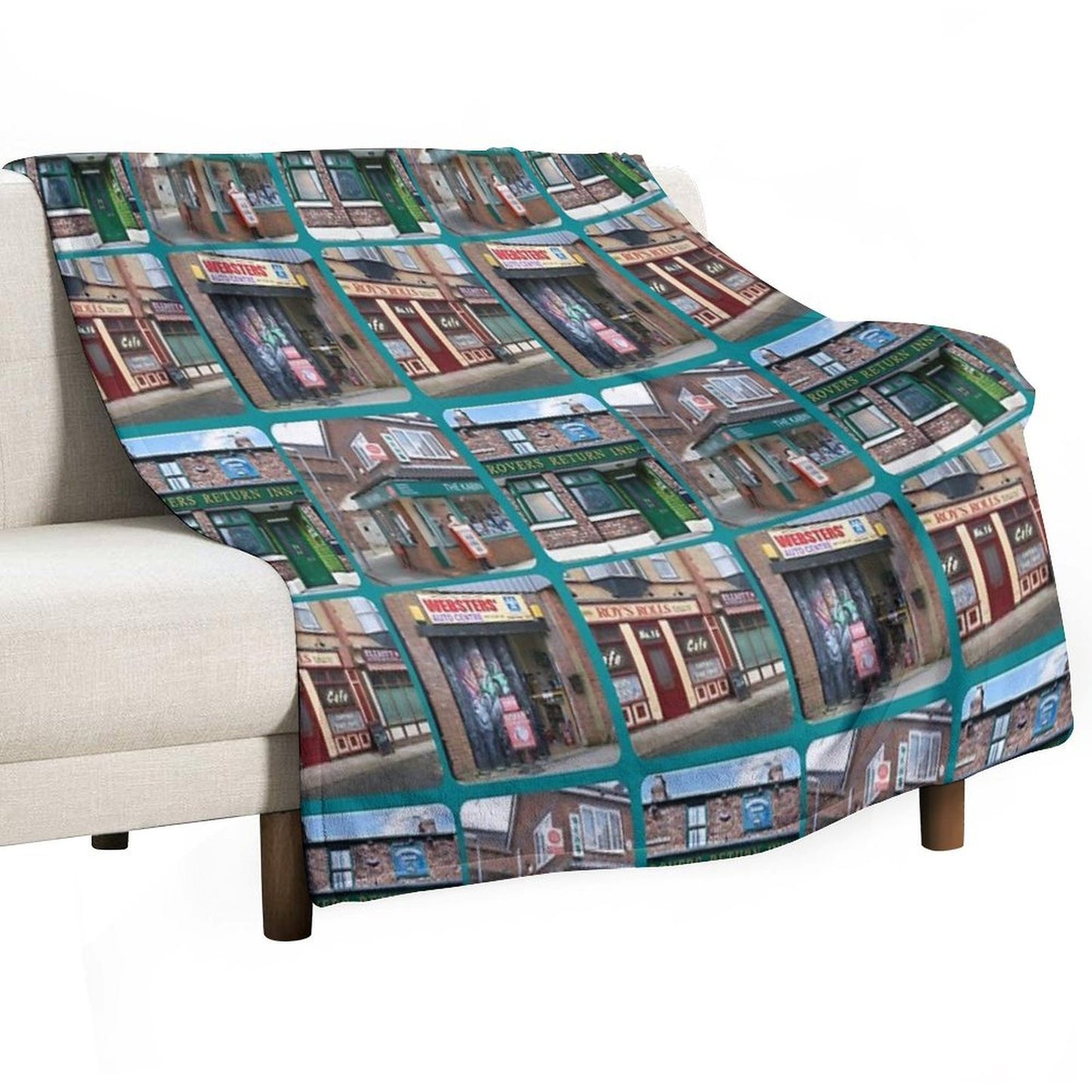 Corrie Iconic Buildings Throw Blanket