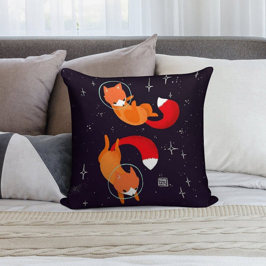 Space Foxes Soft Bedroom Essential Throw Pillow