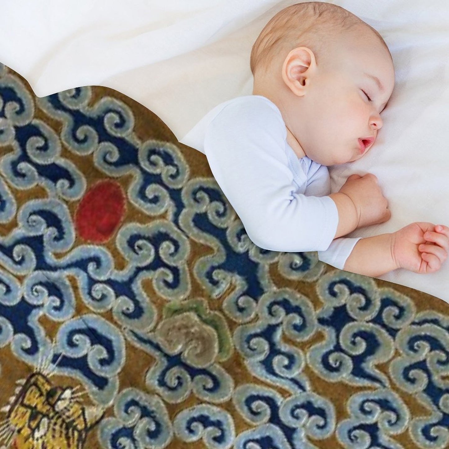Chinese Tiger - Rank Badge Throw Blanket