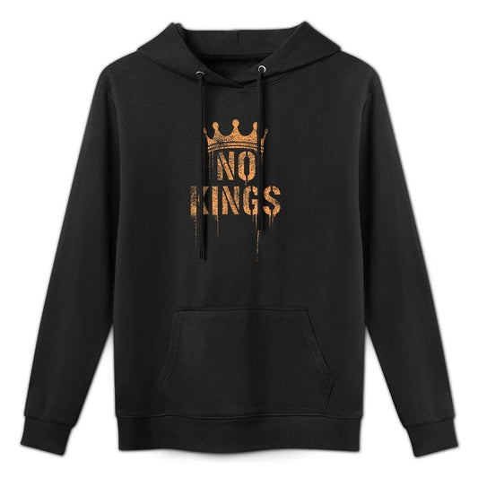 No Kings Anti-Establishment, Grunge - Political Cotton-Polyester Blend Hoodie