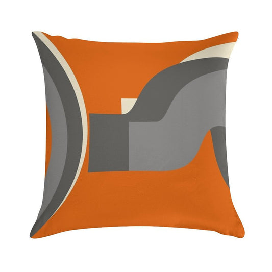 Burnt Orange Retro Soft Skin-Friendly Throw Pillow