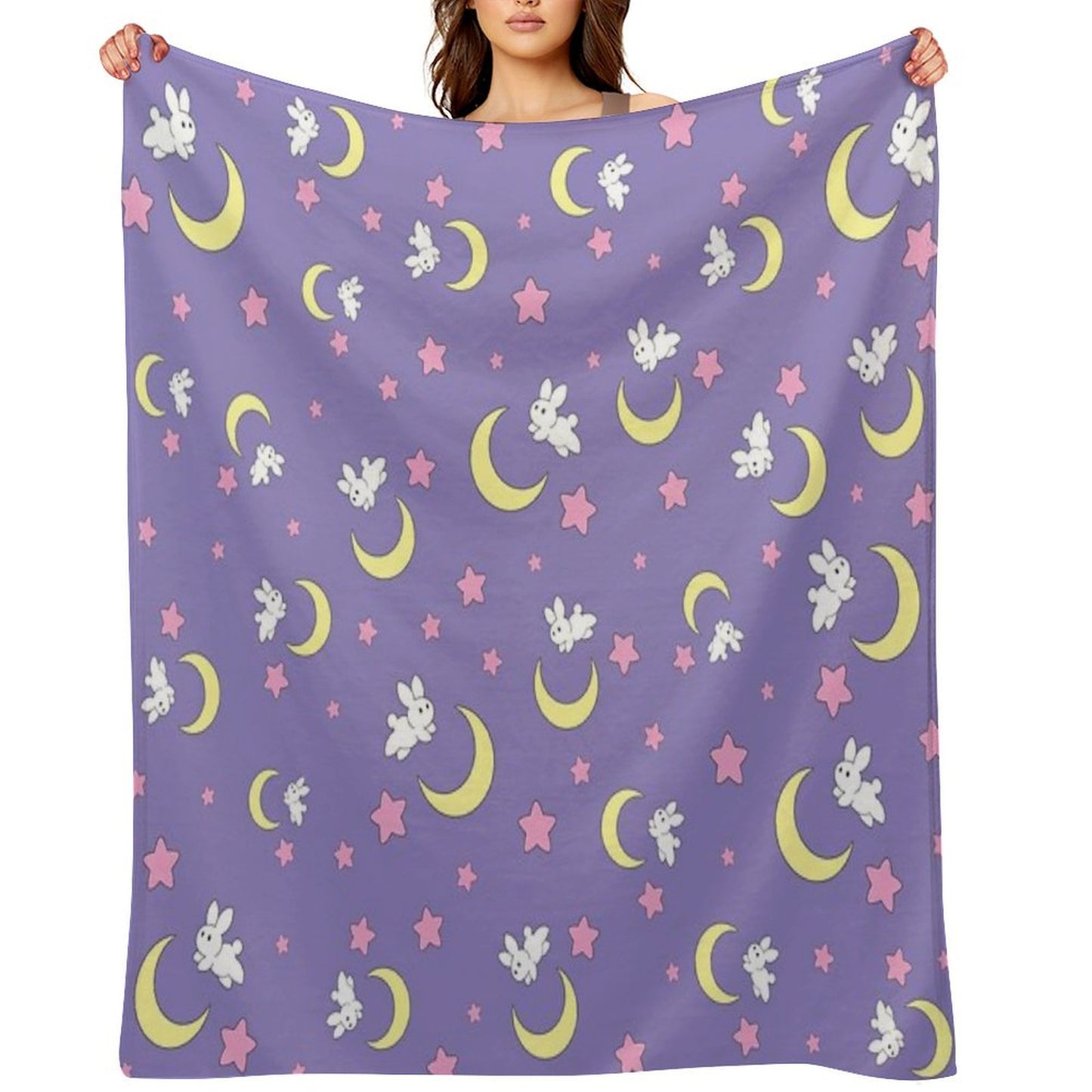 Rabbit of The Moon Throw Blanket