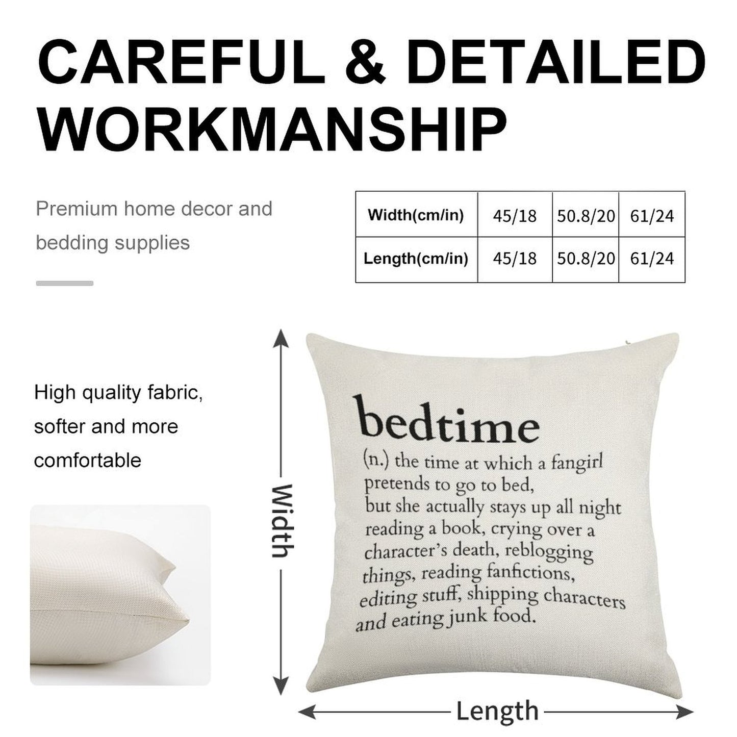 Bedtime Meaning to A Fangirl #books Version Linen Throw Pillow Cover