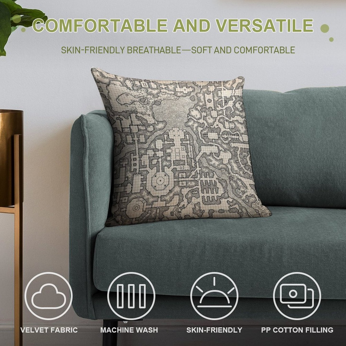 The Winter Tombs - A Massive Dungeon Complex by Dyson Logos Soft Reinforced Edging Throw Pillow