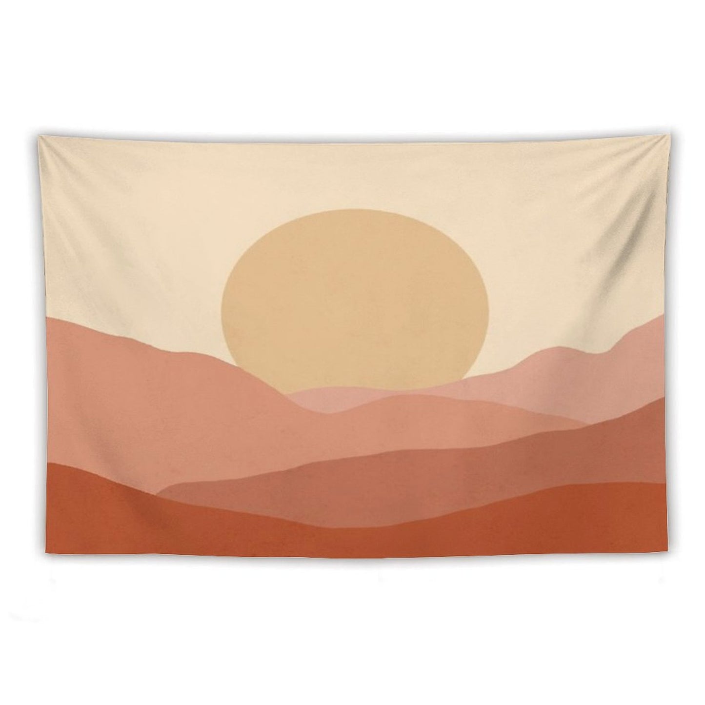 Minimalist Landscape Earth Tones Design Muted Tones Tapestry