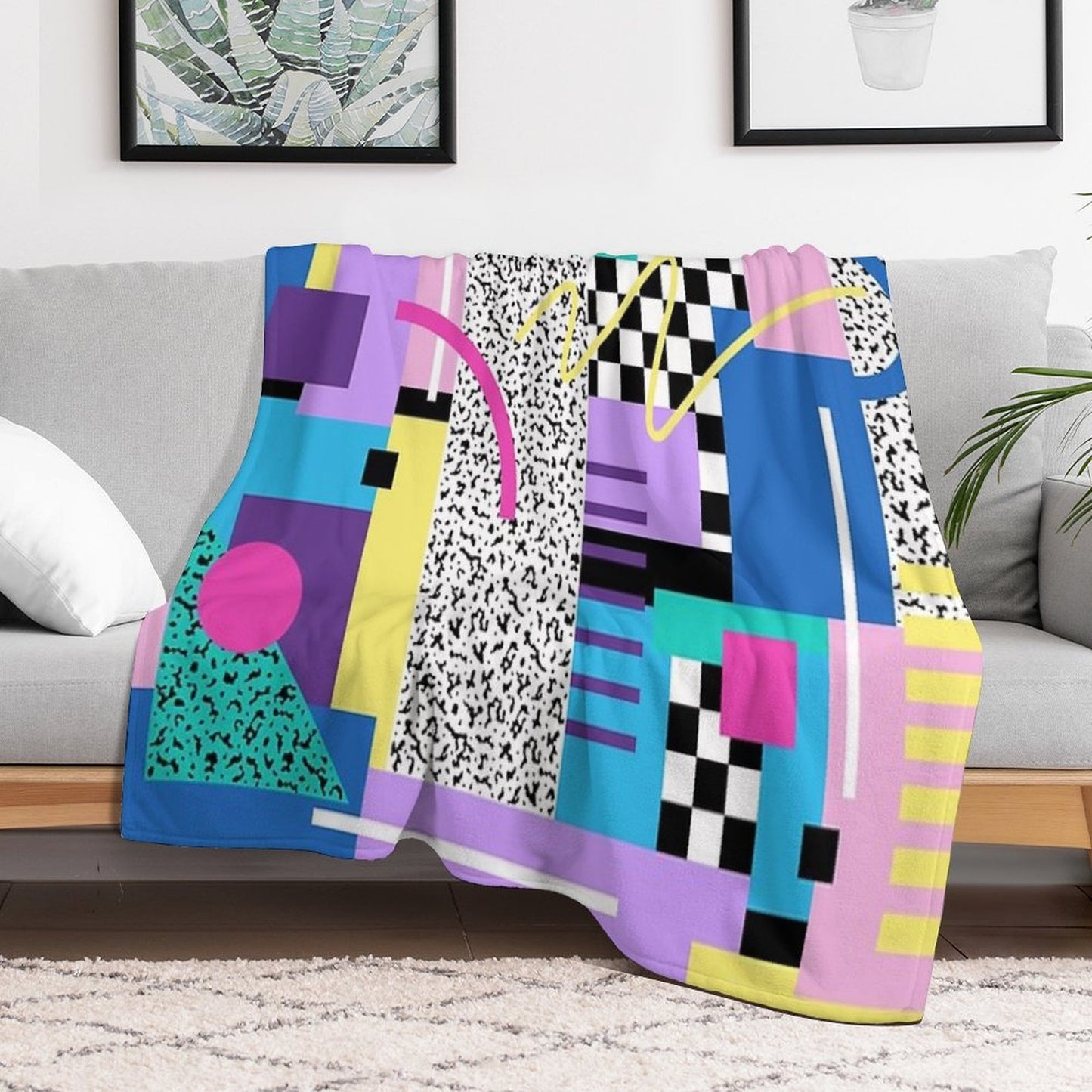 Memphis Pattern 110 - Retro 90s 80s Throw Blanket
