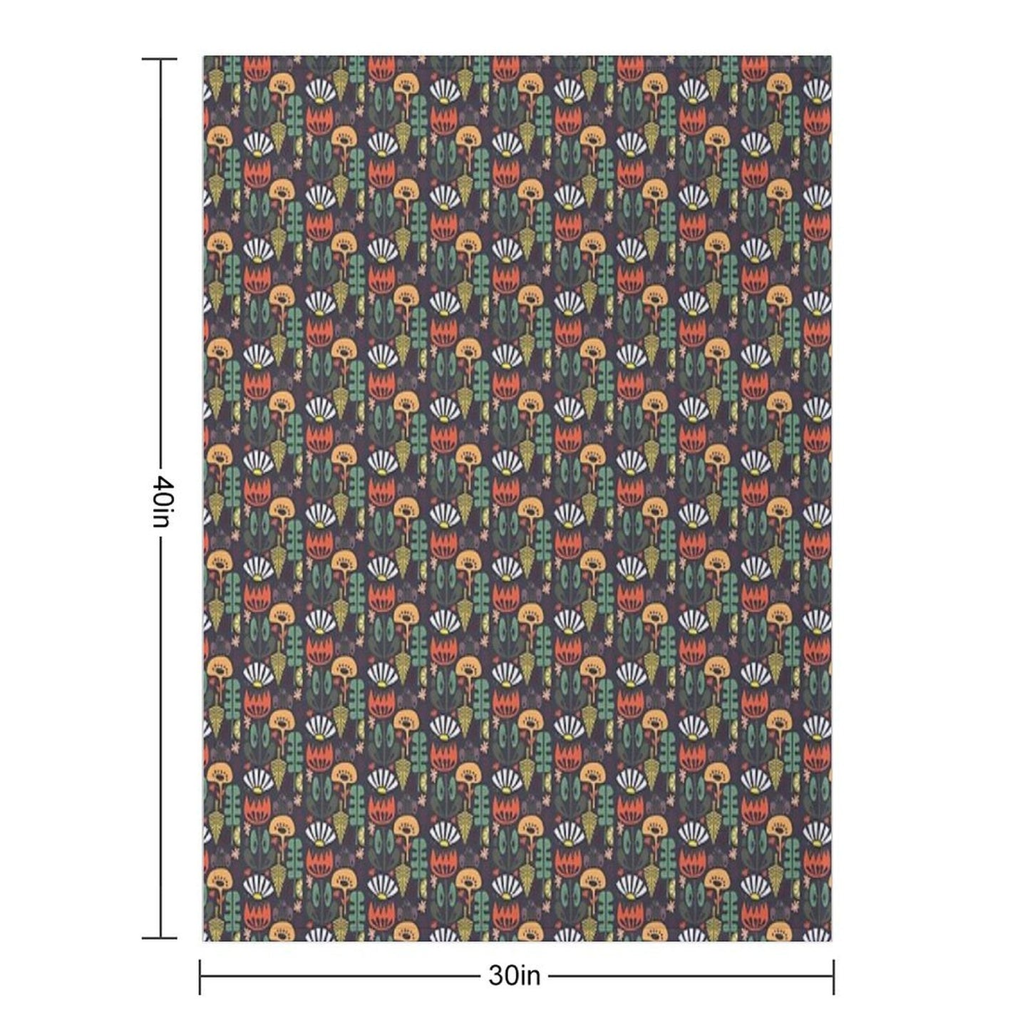 Scandinavian Wildflowers Throw Blanket