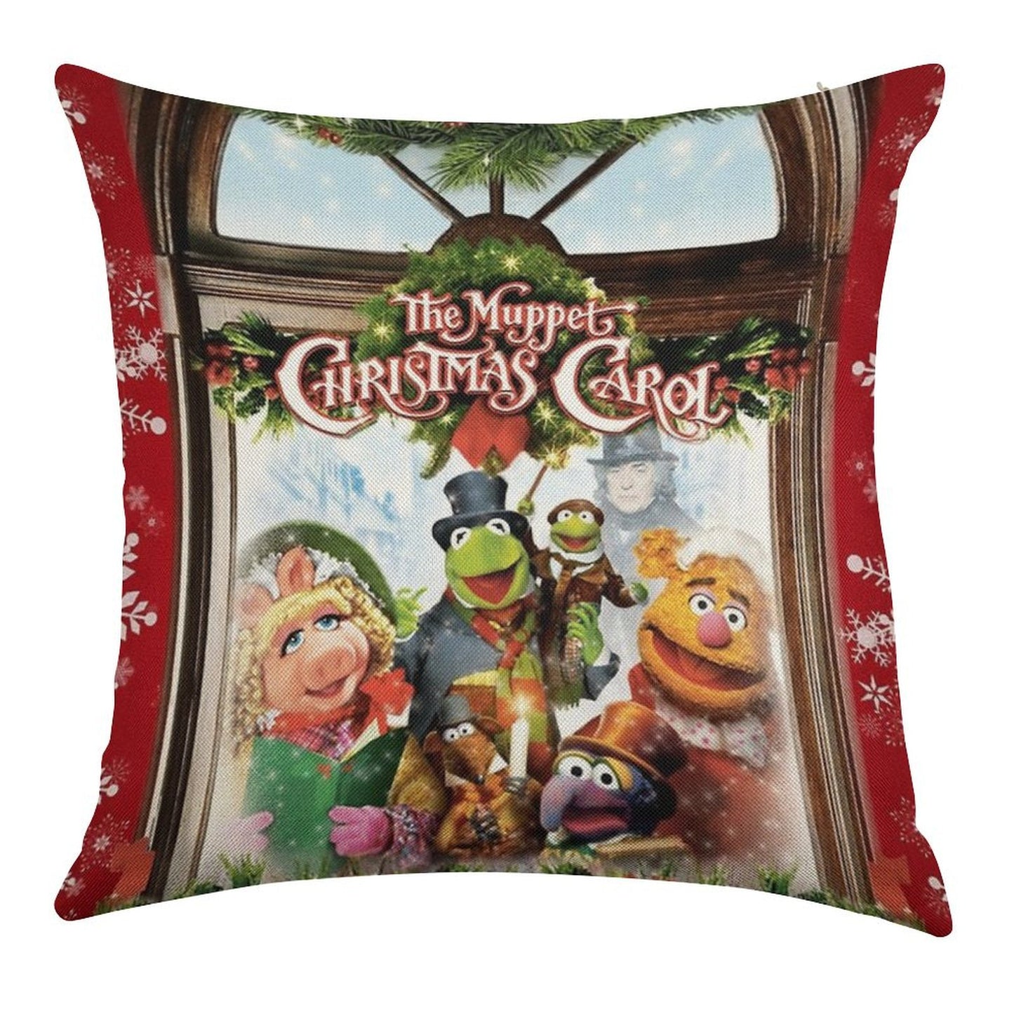 The Muppet Christmas Carol Linen Throw Pillow Cover