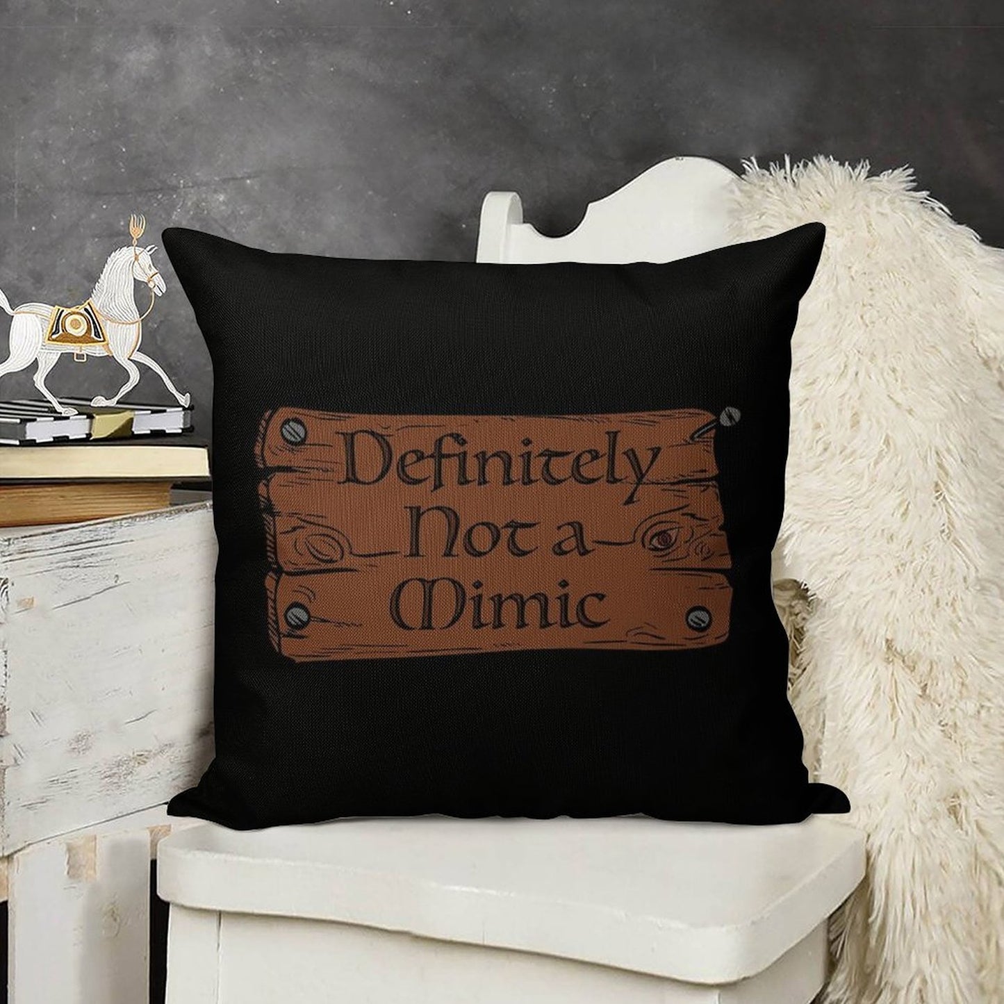Definitely Not A Mimic Linen Throw Pillow Cover