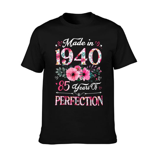 85 Year Old Made In 1940 Floral 85th Birthday Women T-Shirt