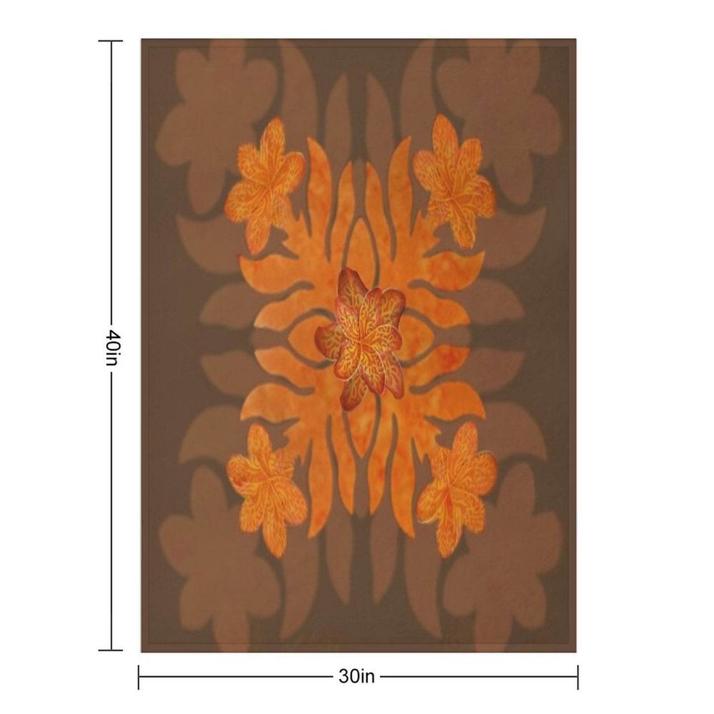 Hawaiian Quilt Series Plumeria Throw Blanket