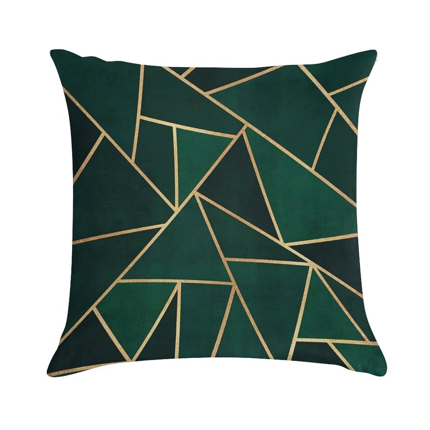 Green & Gold Pattern Soft Luxury Feel Throw Pillow