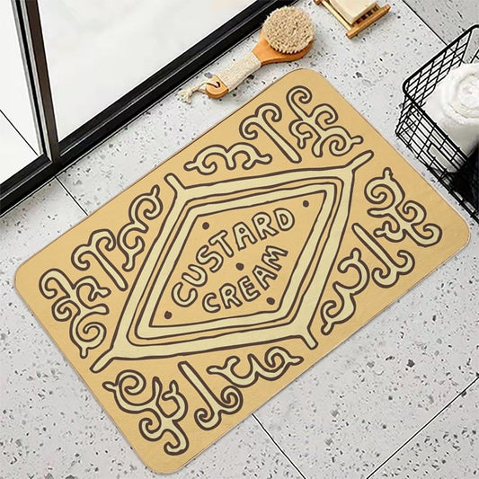 Custard Cream British Biscuit Bath Mat