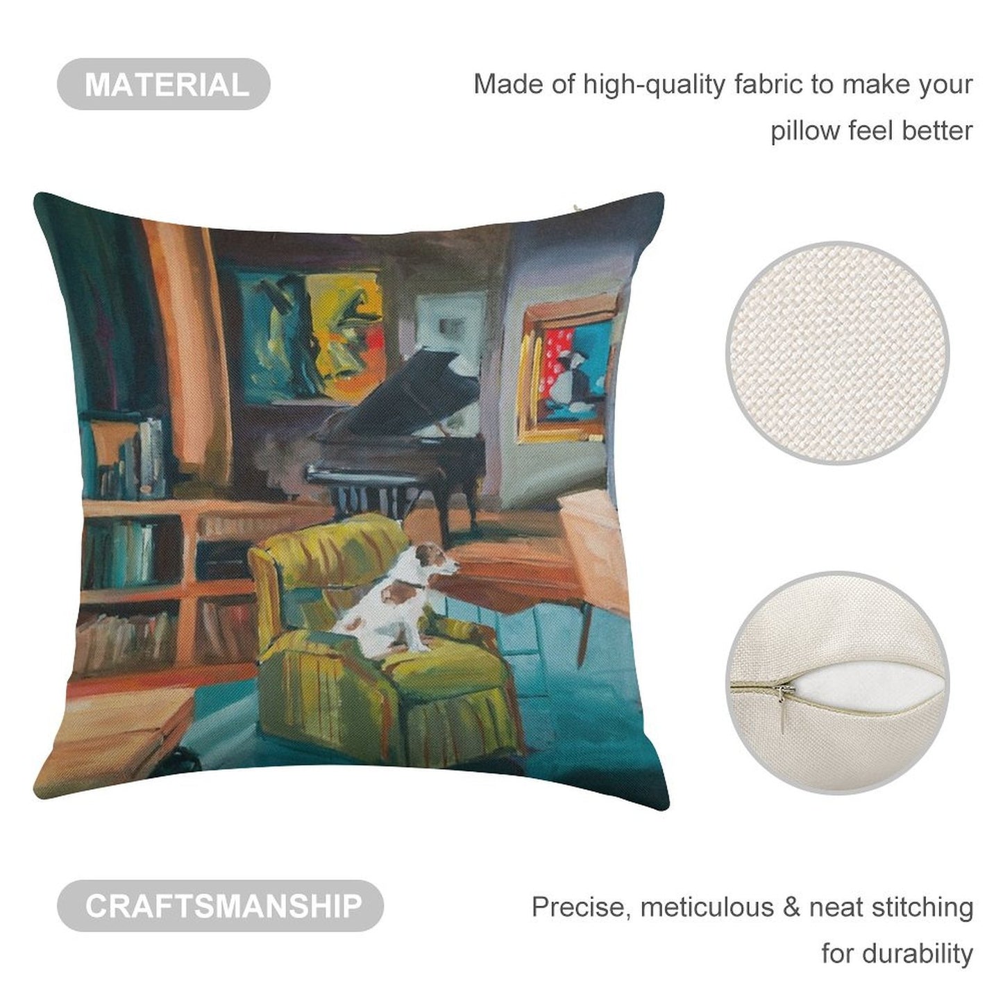 Frasier's Apartment Linen Throw Pillow Cover