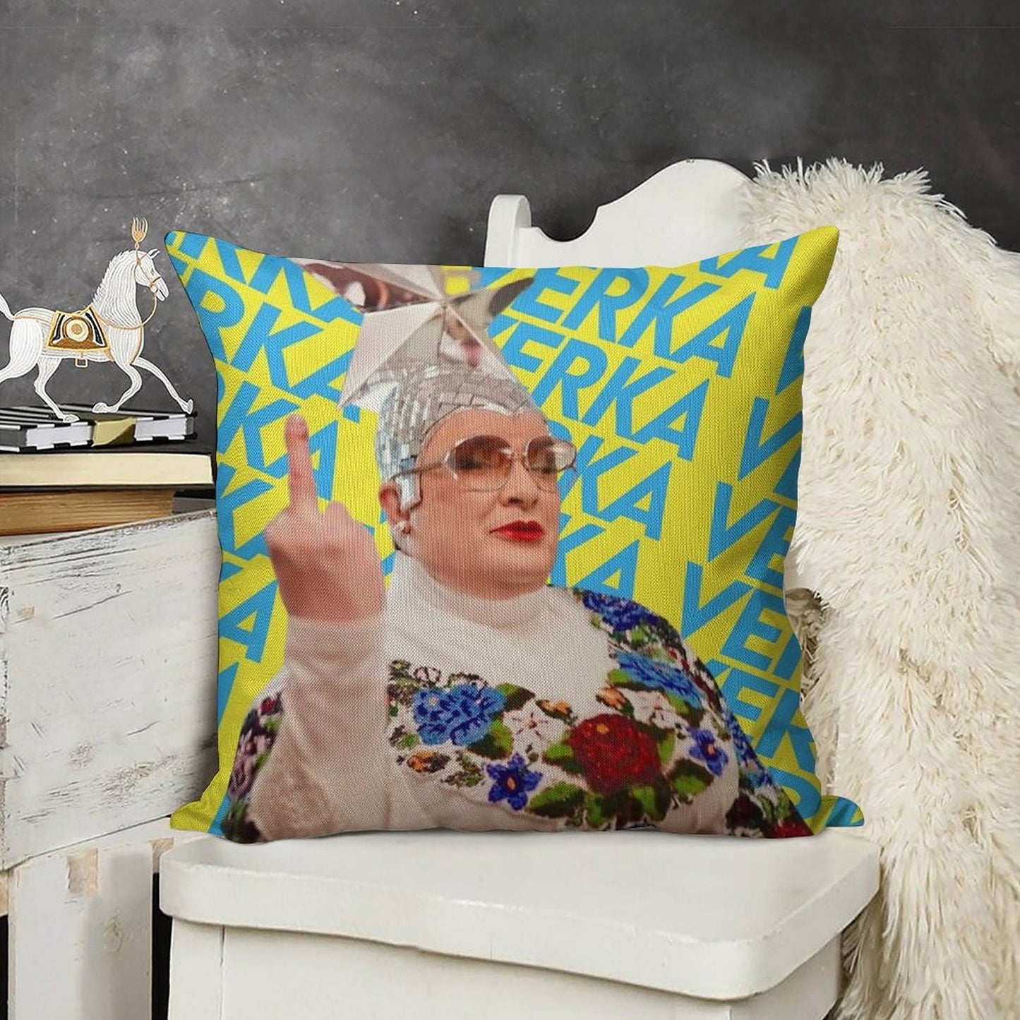 Verka Serduchka Linen Throw Pillow Cover