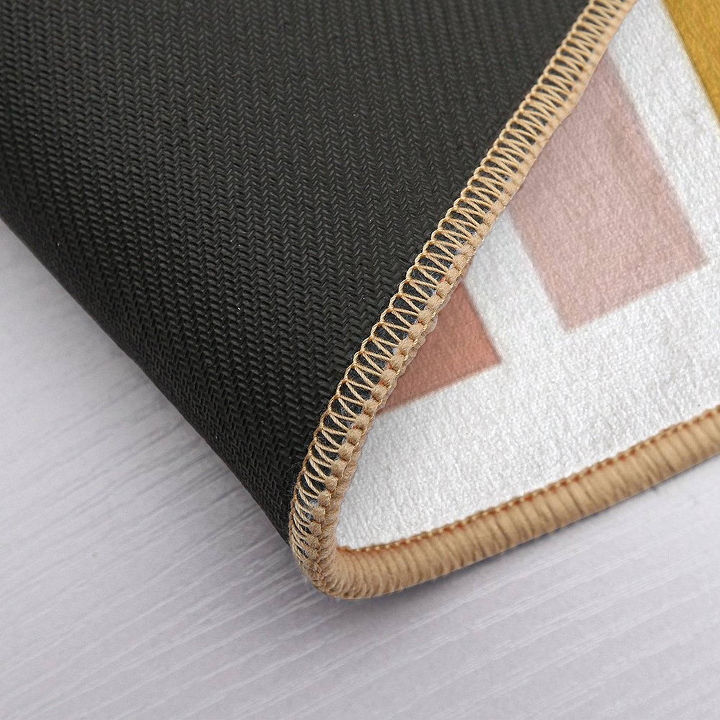 Mid-Century Modern Neutral Terracotta Colors Bath Mat