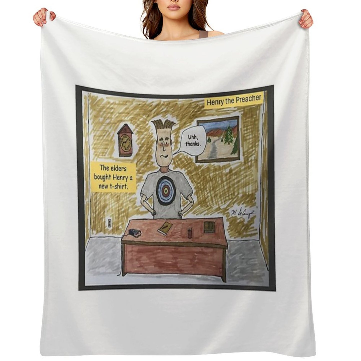 Henry The Preacher with The T-Shirt Bullseye Throw Blanket