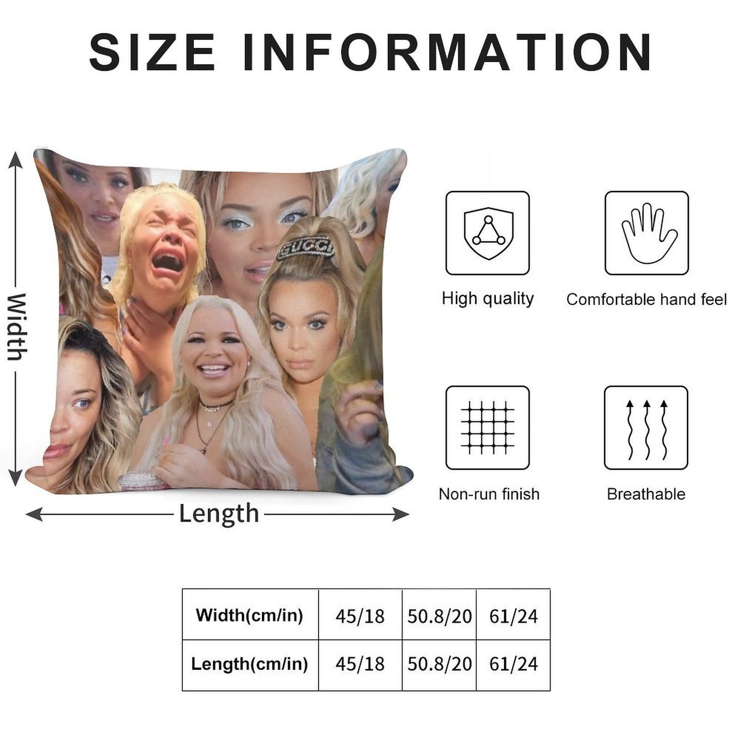 Trisha Paytas Soft Decorative Cover Throw Pillow