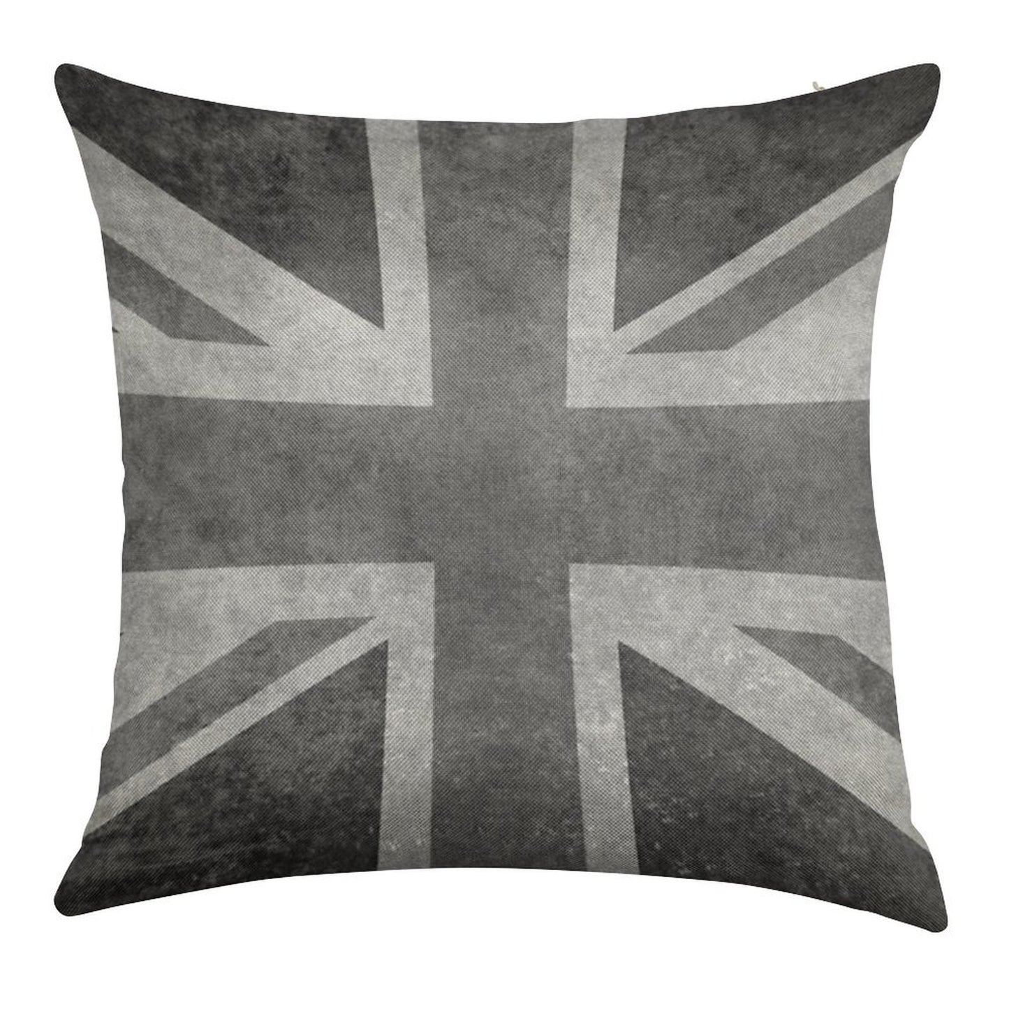 Union Jack Vintage 35 Version in Grayscale Linen Throw Pillow Cover
