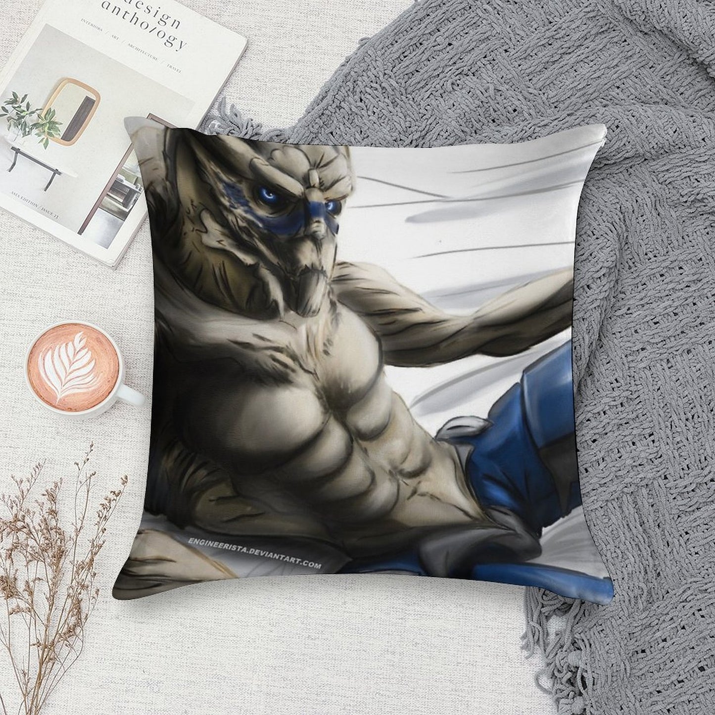 The Best Space Boyfriend -- Garrus Soft Ultra-Soft Texture Throw Pillow