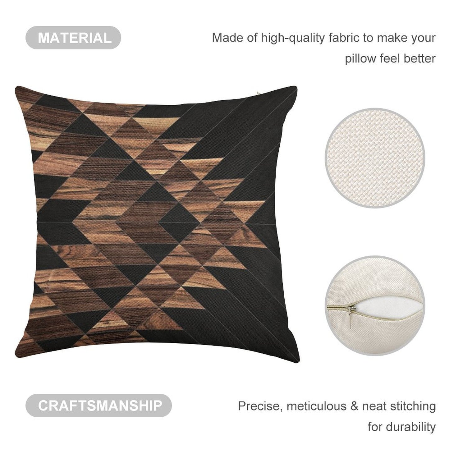 Urban Tribal Pattern No.11 - Aztec - Wood Linen Throw Pillow Cover