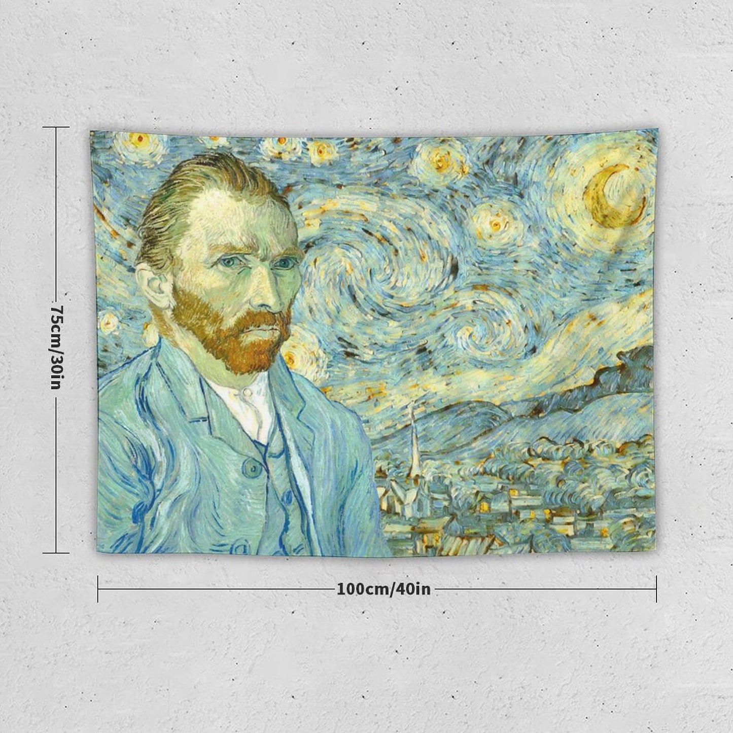 Van Gogh Self-Portrait in Starry Night Tapestry
