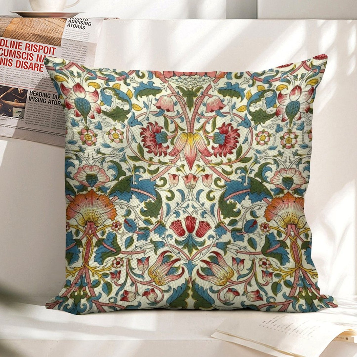 William Morris Lodden Linen Throw Pillow Cover