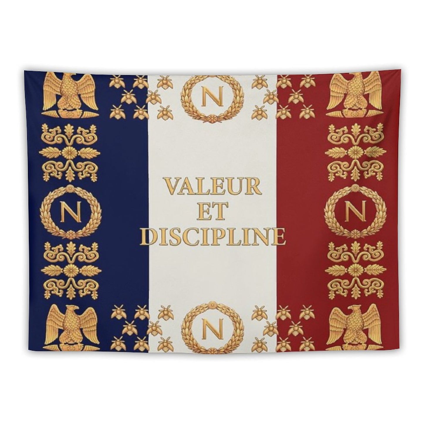 Napoleonic French Regimental Flag Valeur Et Discipline Tapestry