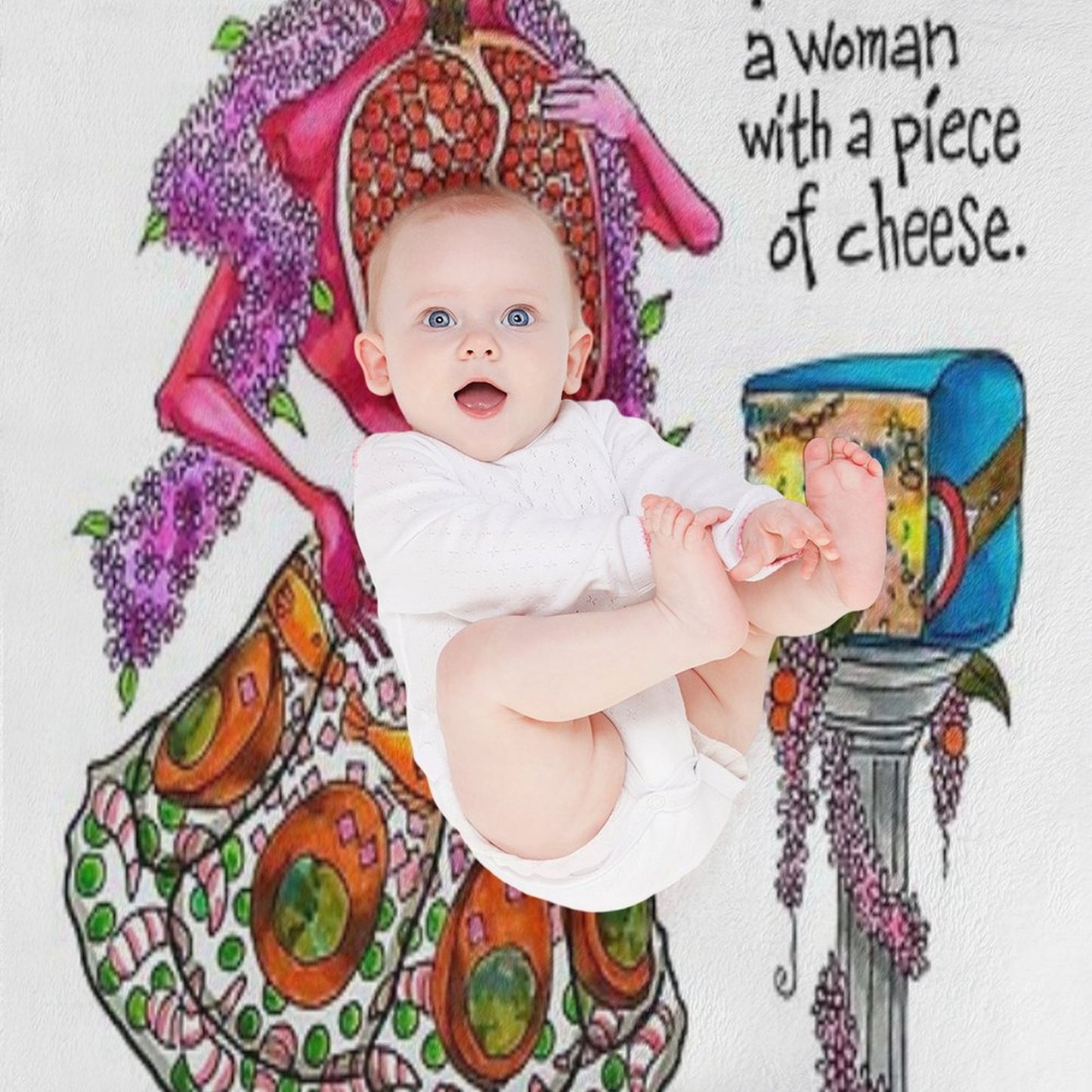 You May Fascinate A Woman by Giving Her A Piece of Cheese 1 Throw Blanket