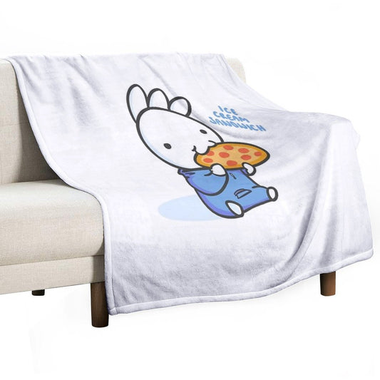 Ice Cream Sandwich Merch Ice Cream Sandwich Eat Pizza Throw Blanket