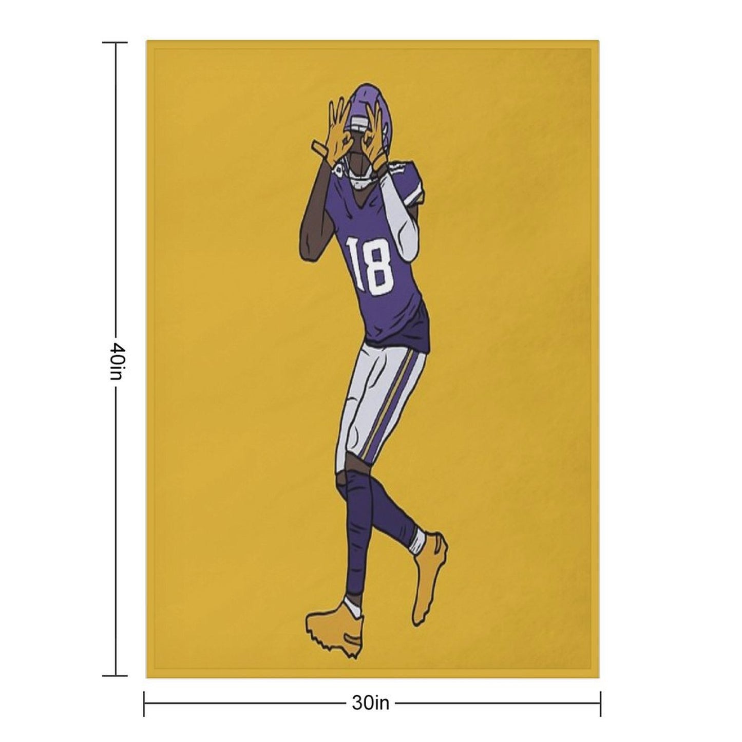 Justin Jefferson Celebration Throw Blanket