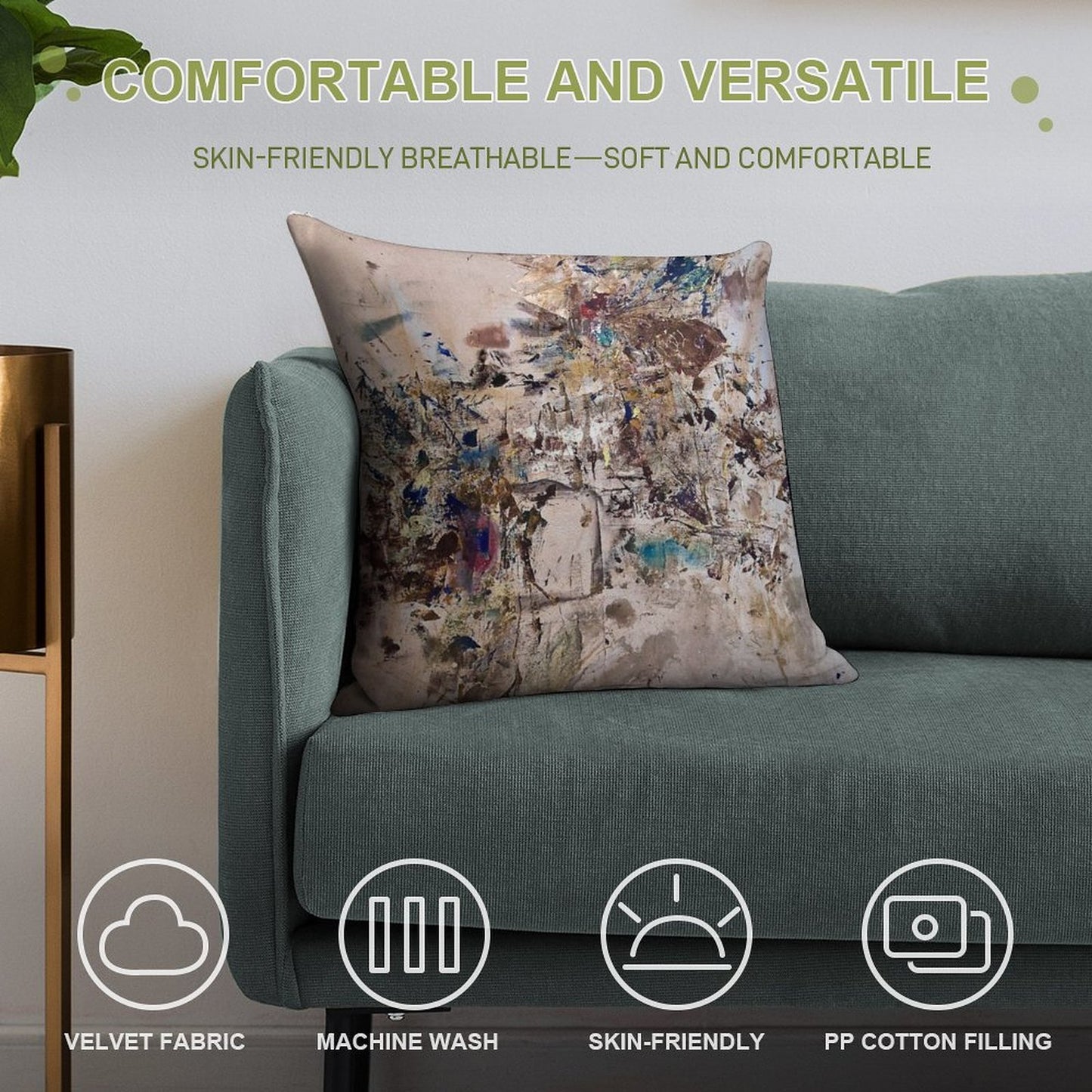 Fragments Soft Reinforced Edging Throw Pillow