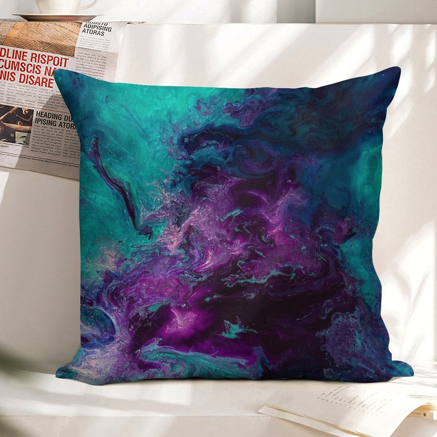 Nebulous Linen Throw Pillow Cover